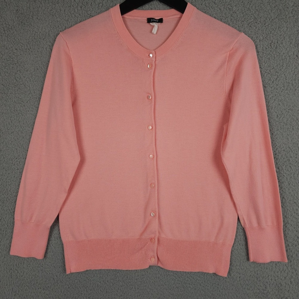 J Crew Sweater Womens Small Pink Jackie Lightweight Button Up Cardigan Preppy